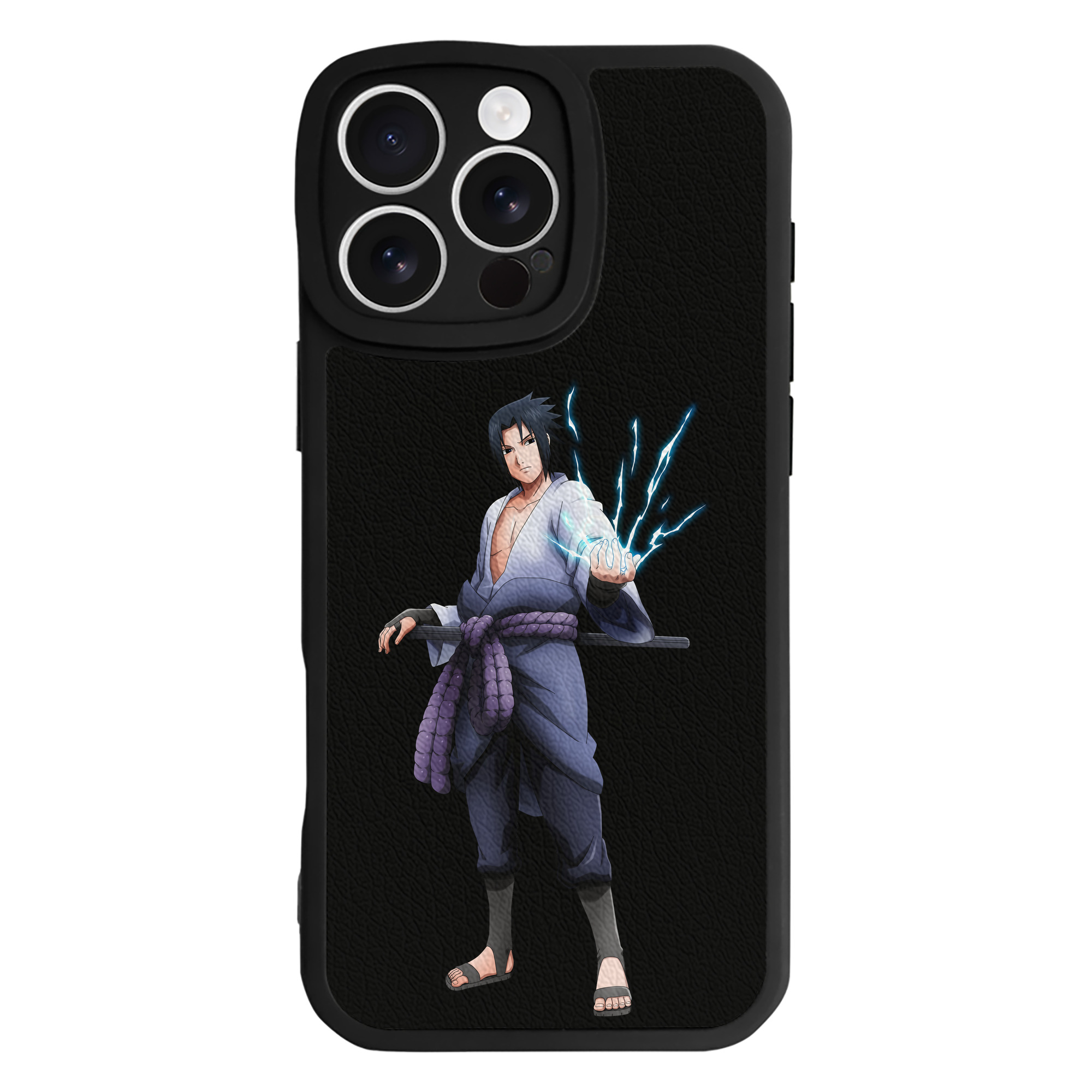 （画像用） NARUTO -ナルト- うちは サスケ Uchiha Sasuke 【iPhone 16シリーズ対応】シリコンスマホケース（レザー調） 材質：シリコン